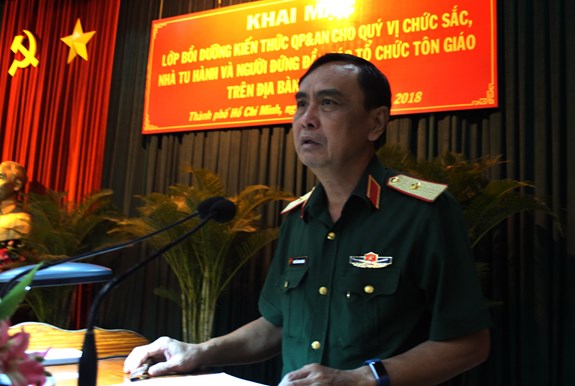 Thiếu tướng Nguyễn Minh Hoàng phát biểu khai mạc.